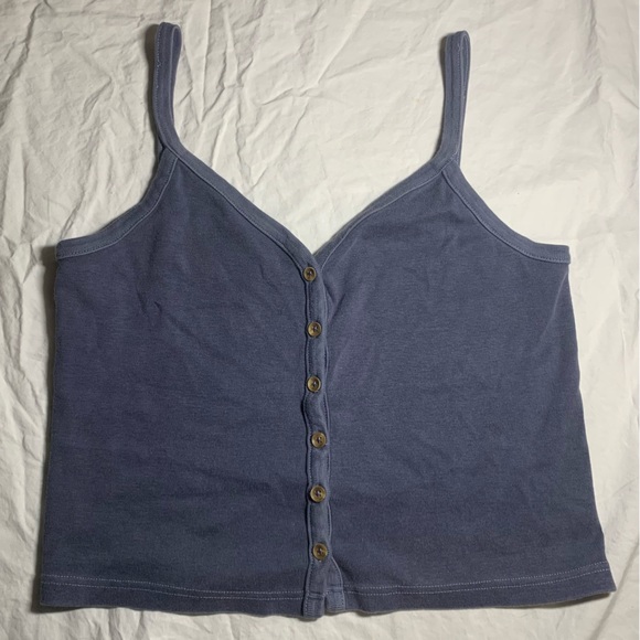 John Galt Blue Button Down Top Size S - Picture 2 of 4